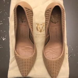 Nude perforated leather Vince Camuto pumps